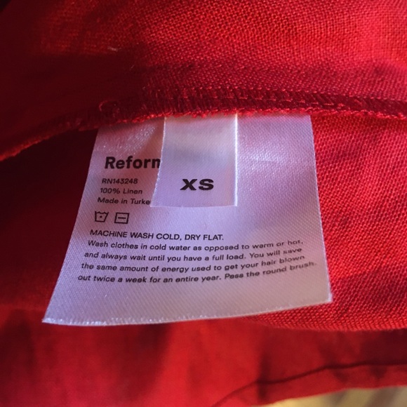 Reformation Rodin Dress in red wrap shirt sleeve - Picture 5 of 8